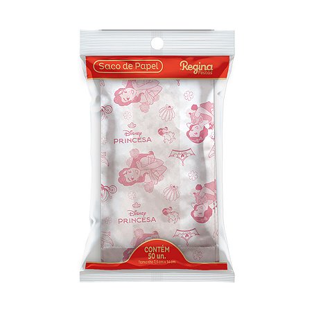 Saco de Papel - Princesas da Disney - 50 unidades - Regina - Rizzo