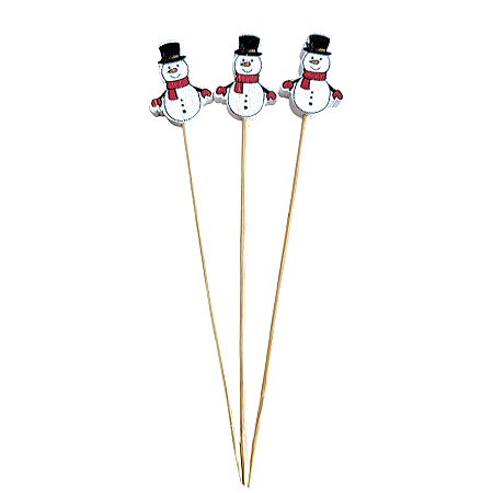 Pick Decorativo - Boneco de Neve - 12cm - 20 unidades - Silver - Rizzo