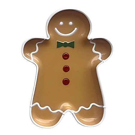 Bandeja Decorativa - Biscoito Gingerbread - Colorida - 20x15cm - 1 unidade - Só Boleiras - Rizzo