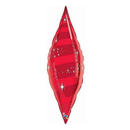 Balão de Festa Microfoil 38" 95cm - Taper Espiral Vermelho Rubi - 1 unidade - Qualatex Outlet - Rizzo