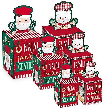 Caixa Panetone Pop Up Chef Composê - 10 unidades - Cromus Natal - Rizzo Embalagens