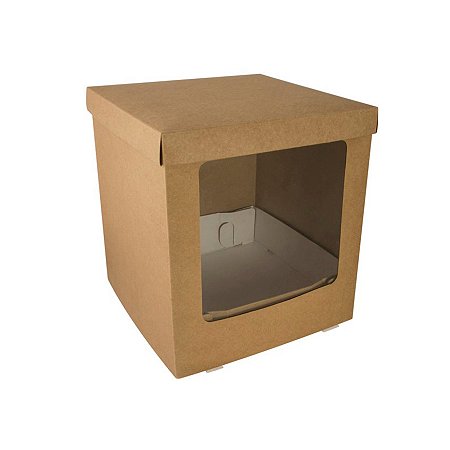 Caixa Para Bolo Alto Kraft - 23x23x25cm - 1 unidade - Rizzo