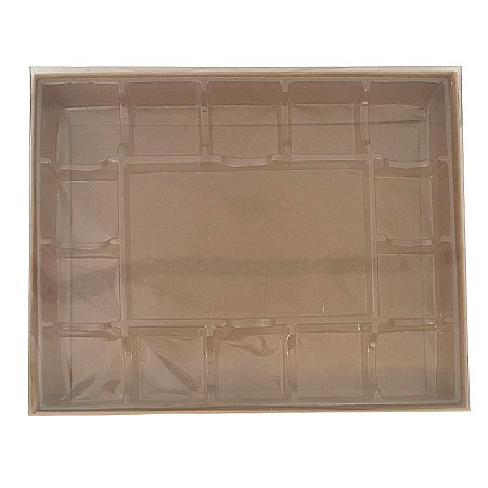 Caixa Placa e 14 Bombons - Kraft - 5 unidades - Crystal - Rizzo