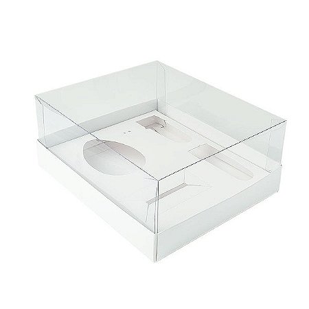 Caixa Ovo de Colher Kit Confeiteiro - Meio Ovo de 100g a 150g - 20,5cm x 17cm x 9,7cm - Branca - 5unidades - Assk