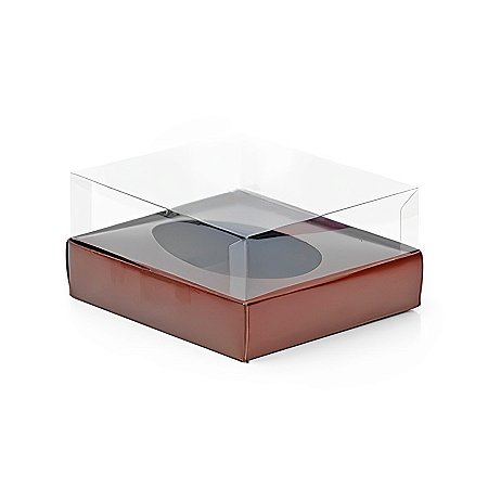 Caixa para Meio Ovo de 100g - 15x13x6,5cm - Marrom - 5 unidades - ASSK - Rizzo