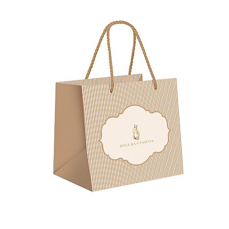 Sacola Premium para Caixa Meio Ovo - Lavie Amêndoa - 1 unidade - Cromus - Rizzo