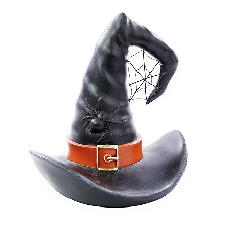 Enfeite de Halloween em Resina - Chapeu de Bruxa - 15x13x19,5cm - 1 unidade - Cromus - Rizzo