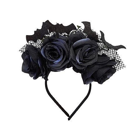 Tiara Flores e Morcegos - Preto - 1 unidade - Rizzo