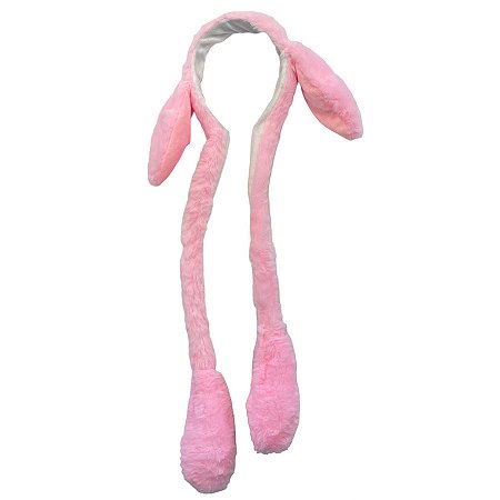 Tiara Orelha Coelho com Movimento - Rosa - 55cm - 1 unidade - Rizzo