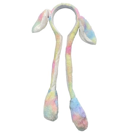 Tiara Orelha Coelho com Movimento - Colorido Candy - 55cm - 1 unidade - Rizzo