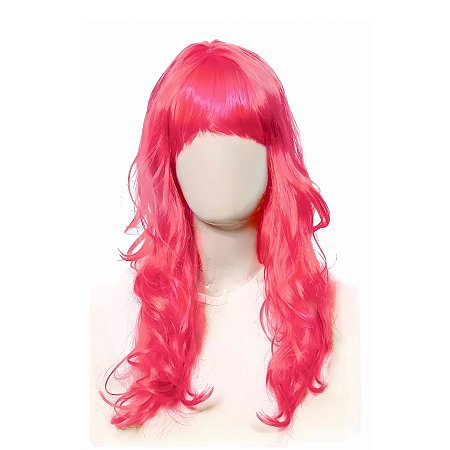 Peruca De Carnaval Com Franja - Rosa Neon - 1 unidade - Cromus - Rizzo
