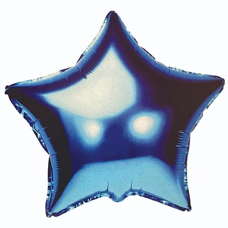 Balão de Festa Metalizado 18"45cm - Estrela Azul - 1 unidade - Partiufesta - Rizzo