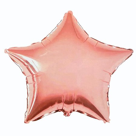Balão de Festa Metalizado 18"45cm - Estrela Rose - 1 unidade - Partiufesta - Rizzo