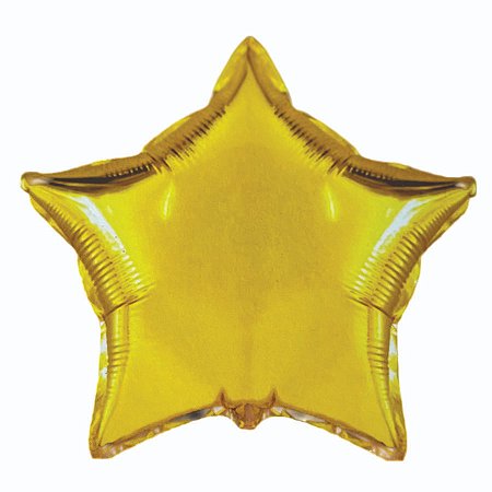 Balão de Festa Metalizado 18"45cm - Estrela Dourada - 1 unidade - Partiufesta - Rizzo