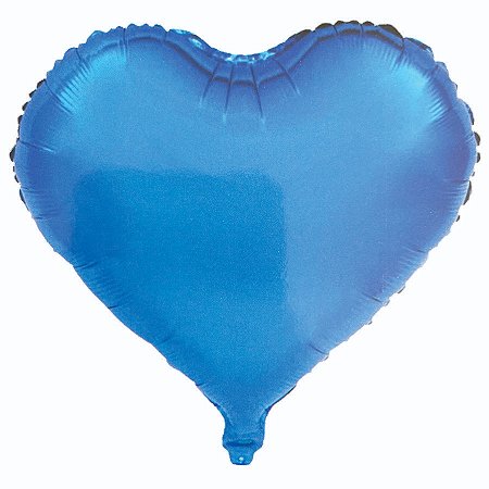 Balão de Festa Metalizado 18"45cm - Coração Azul - 1 unidade - Partiufesta - Rizzo