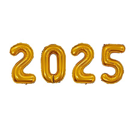 Balão de Festa Microfoil 32" 75cm - Kit "2025" Dourado - 1 unidade - Rizzo