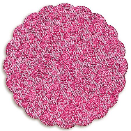 Fundo Rendado Redondo Pink - 100 unidades - Cromus - Rizzo