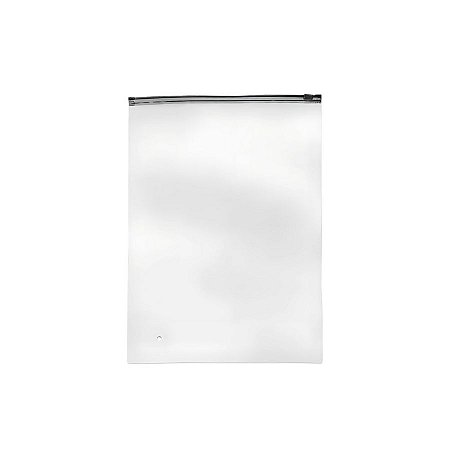 Saco Trilho Transparente Com o Zip Preto - 35x45cm - 50 unidades - Rizzo