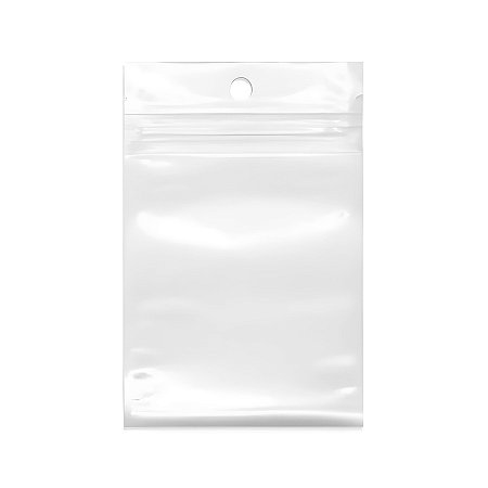 Saco Zip com Furo Fundo Branco - 20x30cm  - 50 unidades - Rizzo