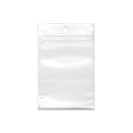 Saco Zip com Furo Fundo Branco - 12x20cm  - 100 unidades - Rizzo