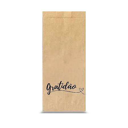 Saco de Papel Kraft Decorado - Gratidão  - 15 unidades - Stickr - Rizzo