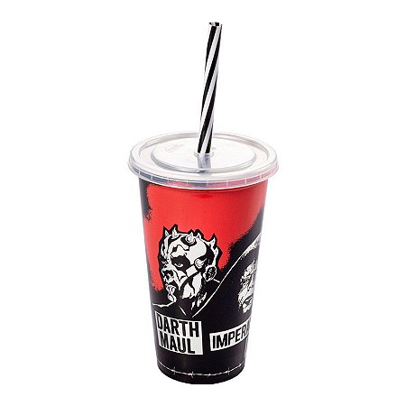 Copo com Tampa e Canudo - Star Wars Darth Maul - 500ml - 1 unidade - Plasútil - Rizzo