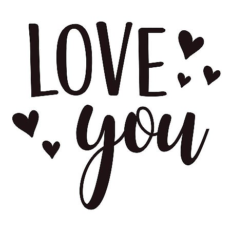 Transfer Para Balão Lettering - Love You Coração - 01 Unidade - Rizzo