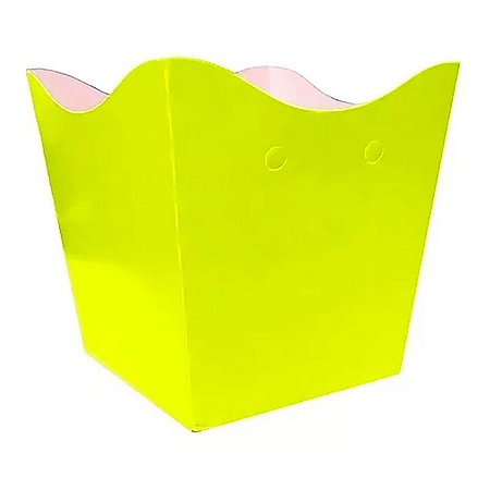 Cachepot de Papel - Amarelo Neon - 9x7cm - 10 unidades - Rizzo