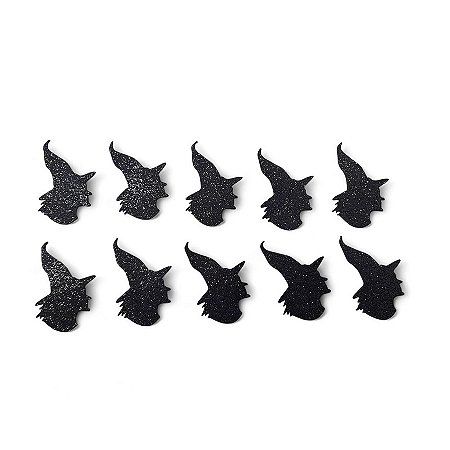 Aplique Decorativo Halloween - Bruxa - 5cm - 10 unidades - Rizzo