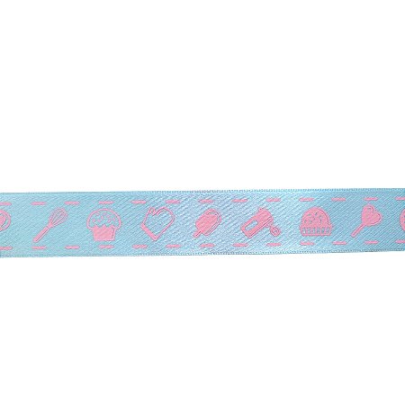 Fita de Cetim 22mm - 10m Cor 191 - Azul Doces Rosa - 1 unidade - Progresso - Rizzo