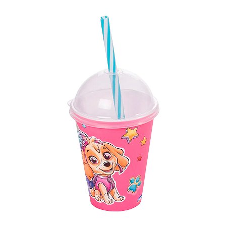 Copo Shake Patrulha Canina - Rosa - 280ml - 1 unidade - Plasútil - Rizzo