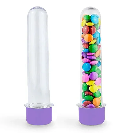 Tubete Tampa de Plástico - Lilás - 12,5cm  - 10 unidades - Rizzo