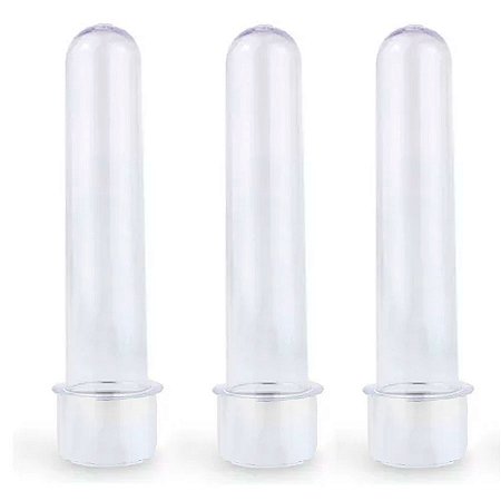 Tubete Tampa de Plástico - Transparente - 13 cm - 10 unidades - Rizzo