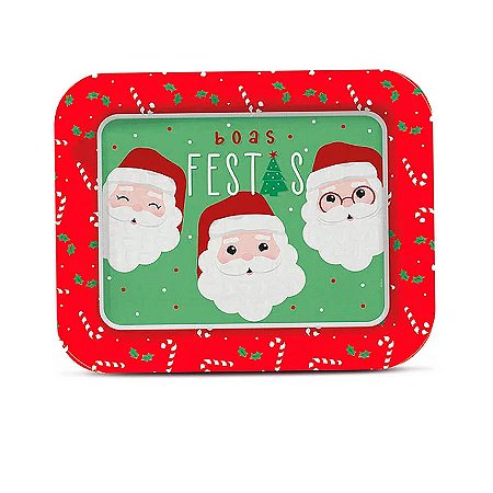 Bandeja Laminada Hohoho Noel Chegou - 40x33cm - 1 unidade - Cromus - Rizzo