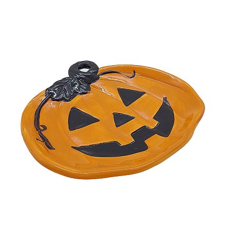 Bandeja Decorativa de Cerâmica - Abóbora - 19cm - 1 unidade - Cromus - Rizzo