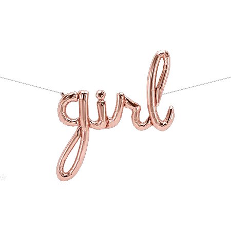 Balão de Festa Microfoil 37" 93cm - Escrita "GIRL" Rose Gold - 1 unidade - Qualatex Outlet - Rizzo