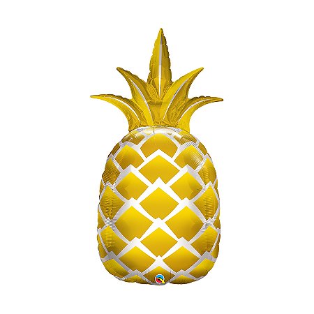 Balão de Festa Microfoil 44" 112cm - Abacaxi Ouro - 1 unidade - Qualatex Outlet - Rizzo