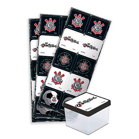 Adesivo Quadrado - Corinthians - 30 unidades - Festcolor - Rizzo