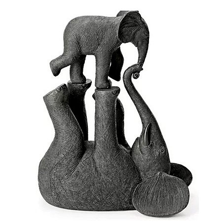 Escultura Elefante de Polirresina - 37,5cm - 1 unidade - Rizzo
