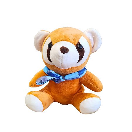 Panda De Pelúcia Com Cachecol - Laranja - 18cm - 1 unidade - Rizzo