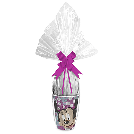 Kit Ovo no Copo Minnie Rosa Cores (Copo + Saco Express + Papel Chumbo + Laço Fácil) - Páscoa Rizzo
