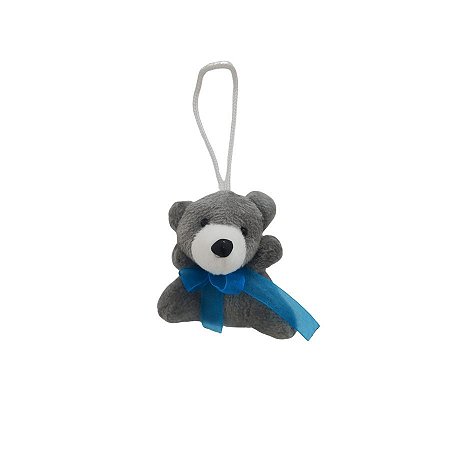 Chaveiro De Pelúcia Ursinho Cinza - 8cm - 1 unidade - Rizzo