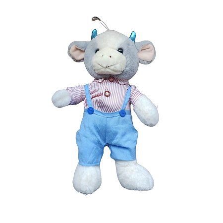 Boi De Pelúcia Azul e Vinho - 33x21cm - 1 unidade - Rizzo - Rizzo