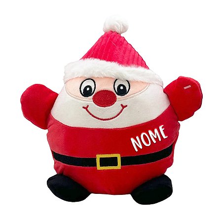 Papai Noel Redondo de Pelúcia Personalizado - 23cm - 1 unidade - Rizzo