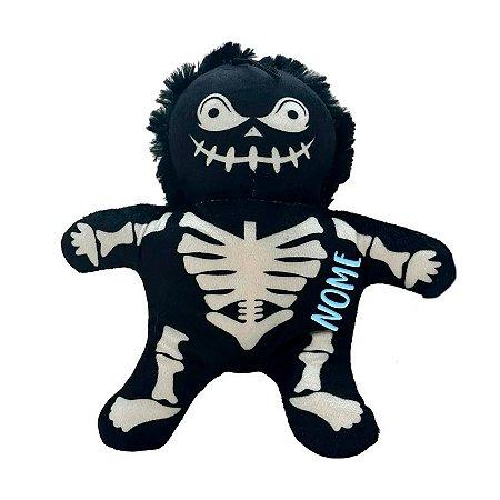 Esqueleto Preto de Pelúcia Personalizado - 23cm - 1 unidade - Rizzo