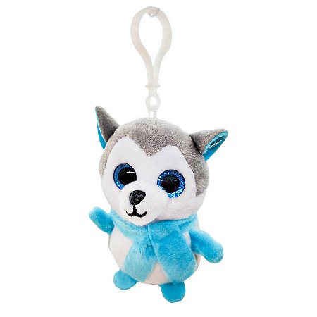 Lobo Branco com Cachecol Chaveiro de Pelúcia - 10cm - 1 unidade - Rizzo