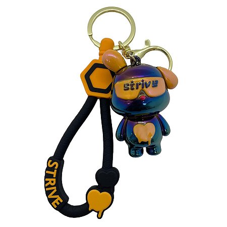 Chaveiro Coelho Metalizado - Furta-Cor e Laranja - 6cm - 1 unidade - Rizzo
