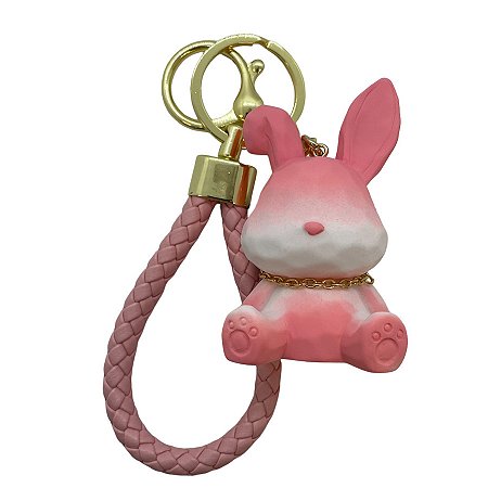 Chaveiro Coelho - Rosa Claro - 7cm - 1 unidade - Rizzo