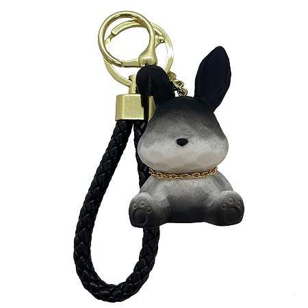 Chaveiro Coelho - Preto e Cinza - 7cm - 1 unidade - Rizzo