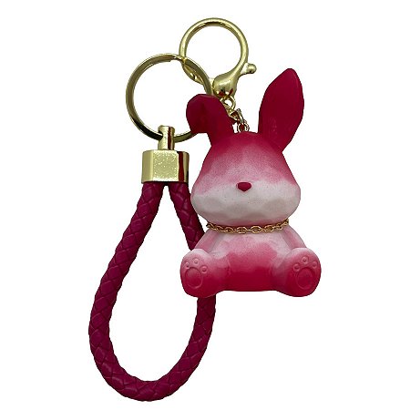 Chaveiro Coelho - Rosa Escuro - 7cm - 1 unidade - Rizzo